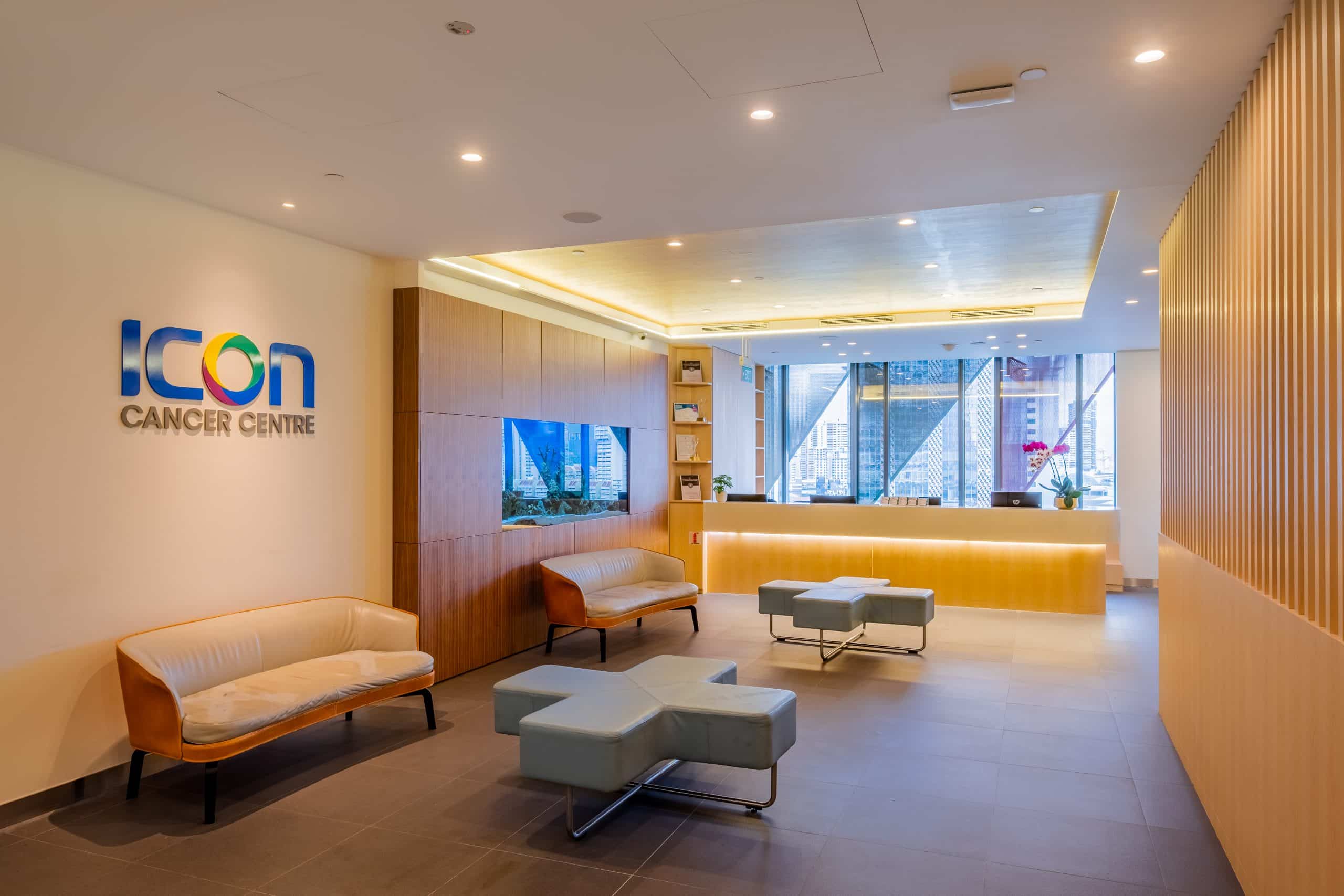 Icon Cancer Centre Farrer Park reception and waiting area